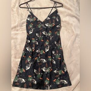Zara Black dress with mermaid print